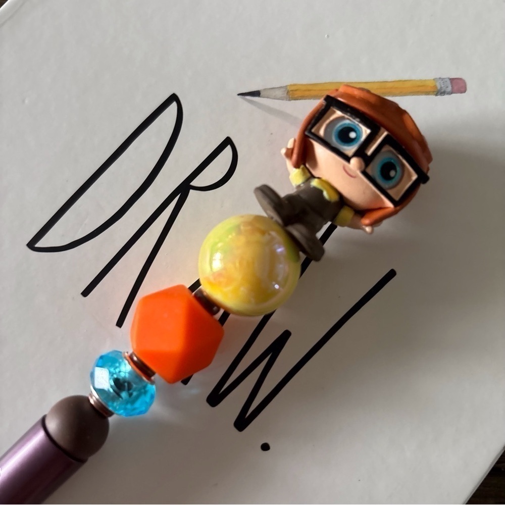 Disney Doorables: Up: Young Carl handmade beaded pen